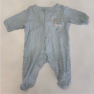 Little Me Blue Polka Dot One Piece